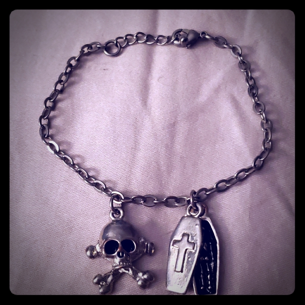 Skull and Coffin Charm Bracelet